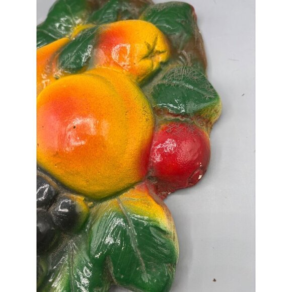 Vtg‎ MCM Chalkware Fruit Themed Plaster Wall Hanging Decor Kitchen - Picture 5 of 7